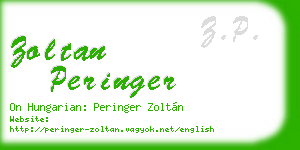 zoltan peringer business card